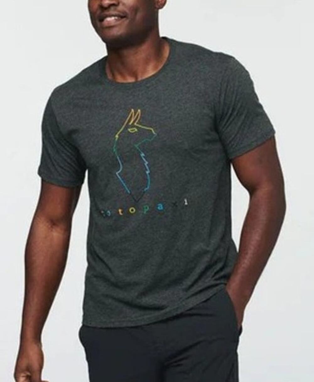 Cotopaxi Mens Electric Llama Graphic T Shirt Size M Gray Outdoor Hiking Athletic
